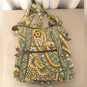 Vera Bradley Hipster Crossbody Bag Lemon Parfait Retired Paisley Quilted Cotton